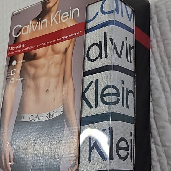 Calvin Klein 4 Pack Men's Boxer Briefs M (32-34) Blue Green Microfiber NEW Soft - Picture 11 of 16